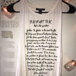 White Tank Top With Hamlet Soliloquy